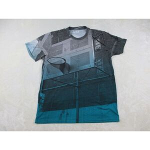 Adidas Shirt Mens Large Blue Lightweight Basketball‎ AOP Climalite Gym Workout*